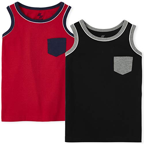 TCP Boys Pocket Tank Top, 2-Pack, Red/Black, M TCP Boys Pocket Tank Top, 2-Pack, Red/Black, M